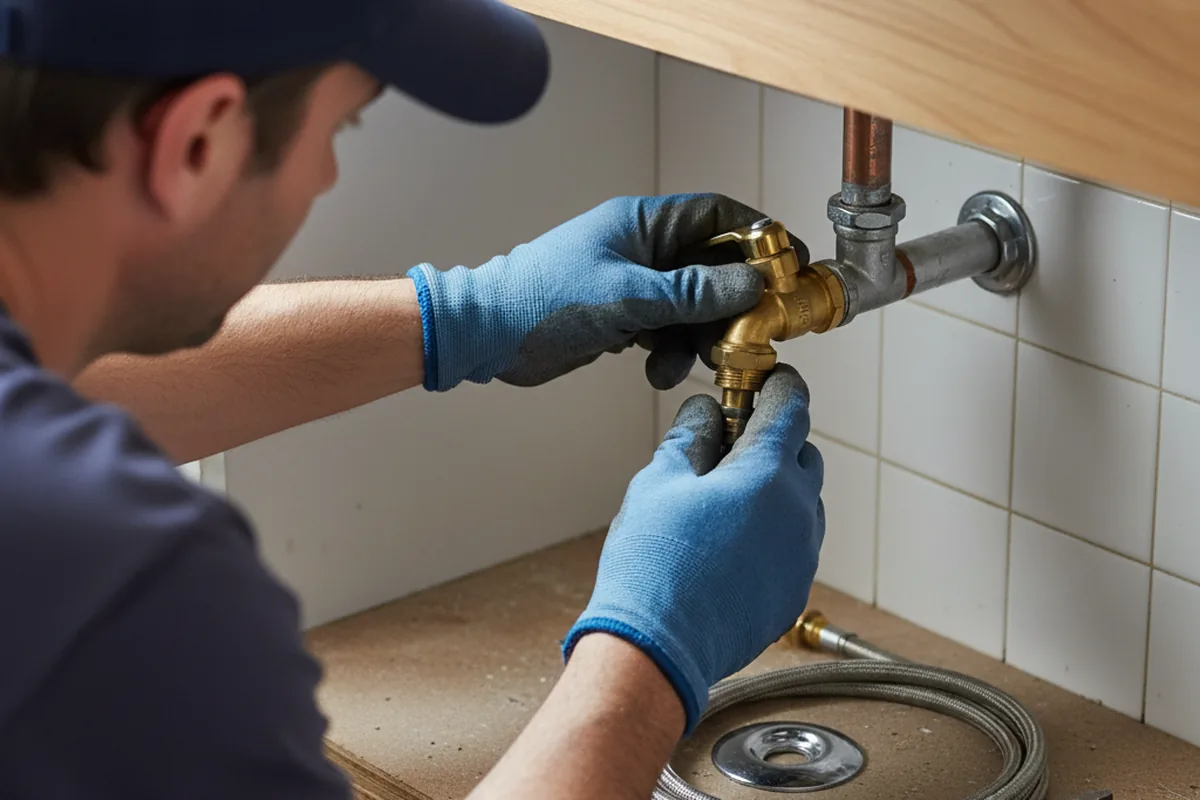 Shutoff valve and fitting work during Well Pump Repair in Printer